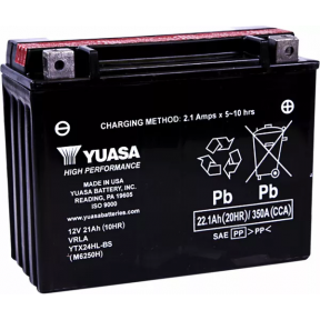 Акумулатор YUASA High Performance AGM Maintenance-Free 350A/21Ah 16,2 cm/205,7 mm/87,3 mm