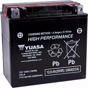 Акумулатор YUASA High Performance 240A/12Ah 145 mm/152,4 mm/87,3 mm
