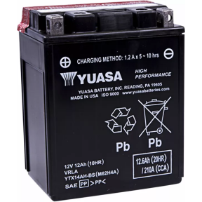 Акумулатор YUASA High Performance 210A/12Ah 166 mm/134 mm/89 mm