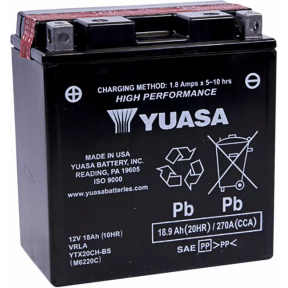 Акумулатор YUASA High Performance AGM Maintenance Free 270A/18Ah 16,2 cm/152,4 mm/87,3 mm