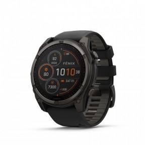 Часовник Garmin FENIX 8 - 51 мм, Carbon Gray DLC Titanium с Black/Pebble Gray